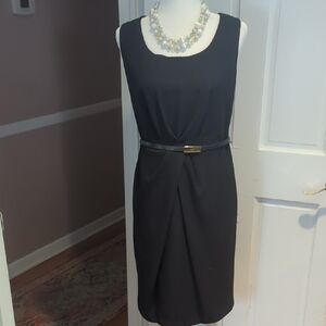 Jones New York Black Sleeveless Midi Dress